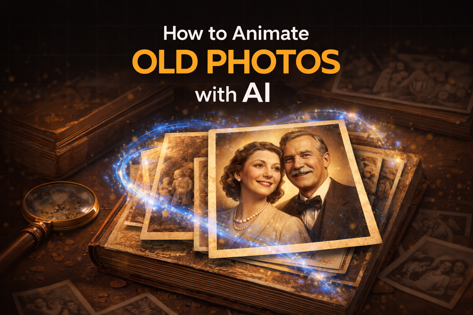 AI animating a vintage portrait scan